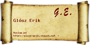 Glósz Erik névjegykártya